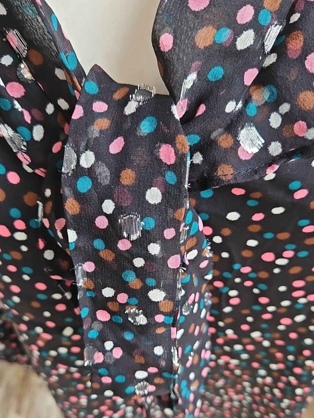Diane Von Furstenburg Amalie Dress In Confetti Dots Black 95% Silk Size Small - Picture 4 of 5